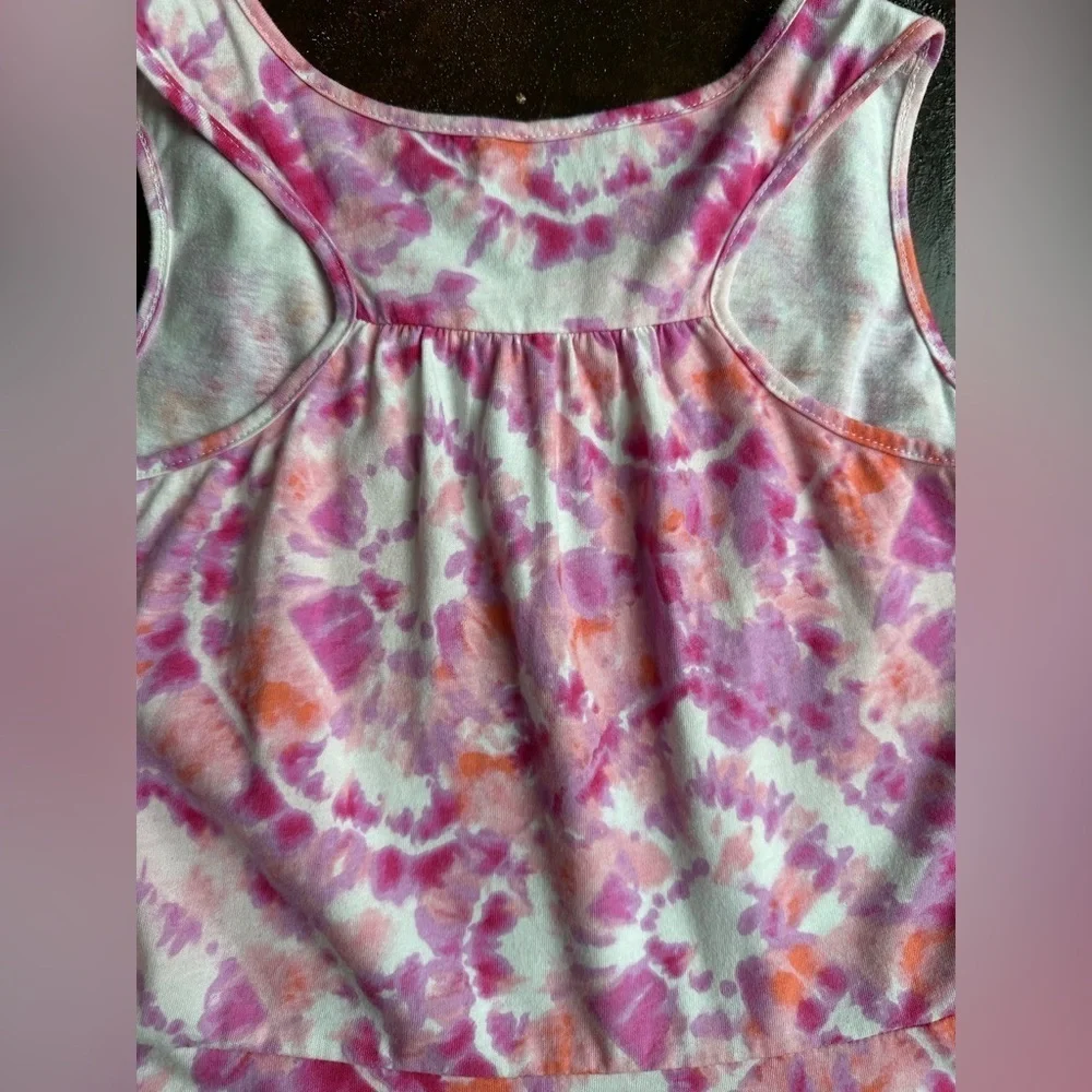The Children's Place Pink and White A-Line Sundress Scoop Neck (877)